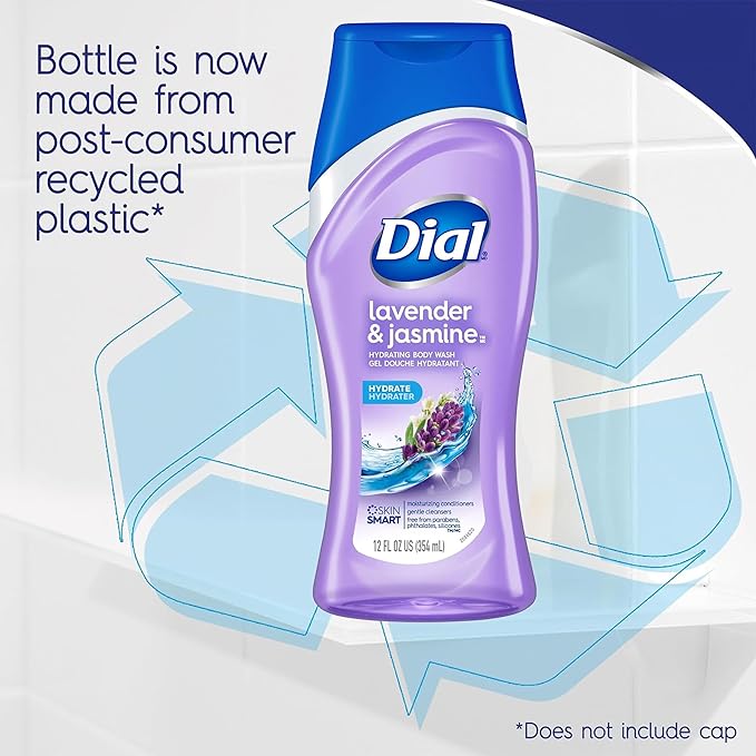 Dial Body Wash Lavender &amp Jasmine 12 Ounce (Pack of 6)