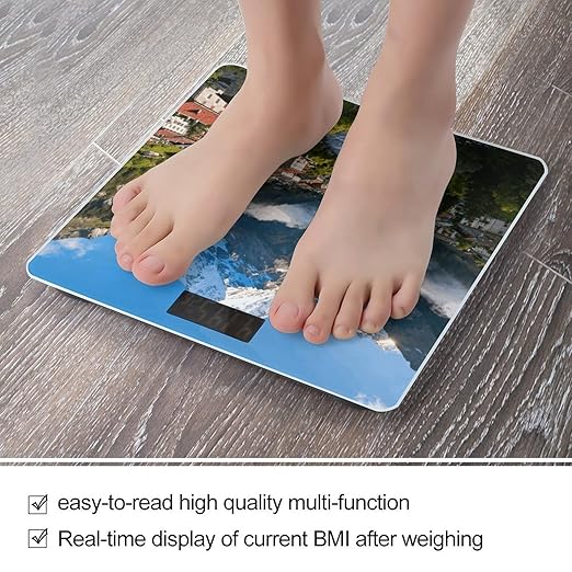 Chamonix Smart Scale for Body Weight Digital Bathroom Scale Toughened Glass Weight Scale with Large LCD Backlight Display High Precision Scales Weighing Machine