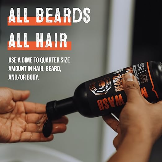 GIBS Grooming - Man Wash 3-in-1 Beard Hair Body Soap - Citrus Oak Basil Scent - Sulfate Free - Tea Tree Oil Hemp Oil Protein - Mens Body Wash &amp Mens Shampoo - Made in USA