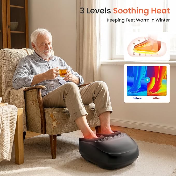 COMFIER Shiatsu Foot Massager with HeatFSA Eligible HSA StoreKneadingVibrationCompressionfeet Massager for Plantar Fasciitis NeuropathyMother's Day for WomenMenUse at HomeOfficeSize 13