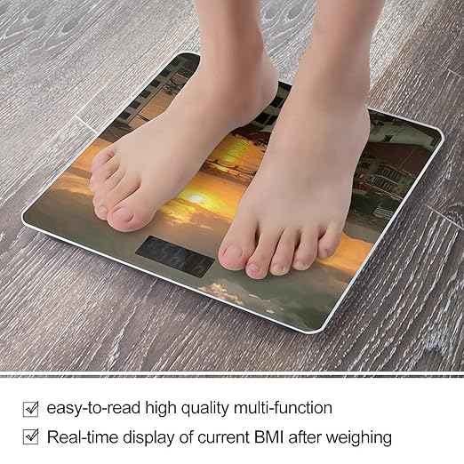 Sunset View Scale for Body Weight Digital Bathroom Scale Accurate Smart Weight Scales with Large Display Weighing Machine High Precision Scales