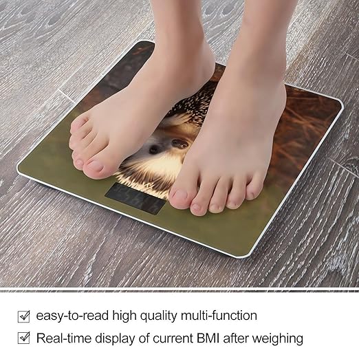 Hedgehog Bathroom Scale for Body Weight 400 Lb Weight Scale with High Precision Sensors Tempered Glass Highly Accurate Digital Weighing Machine for People