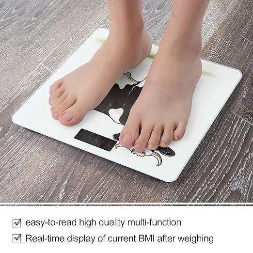Dairy Cow Scale for Body Weight Accurate Digital Bathroom Scale Toughened Glass High Precision Scales Smart Weight Scales with Large LCD Backlight Display Weighing Machine