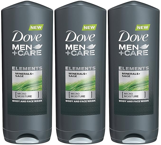 Dove Men + Care Elements Body Wash Minerals and Sage 13.5 Ounce (Pack of 3)