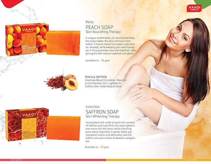 Vaadi Herbals Shower Gel - Sulfate-Free - Herbal Body Wash Both For Men And Women - 300 Ml (10.14 Fl Oz) - (Luxurious Saffron) (2 Bottles)