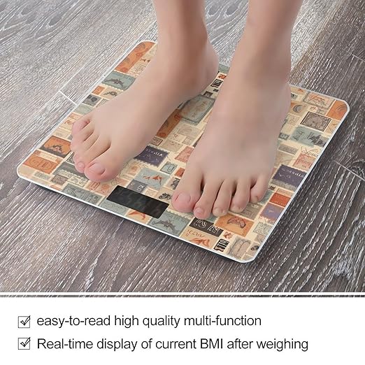 Postal Stationery Scale for Body Weight Sturdy Tempered Glass Weighing Scales with LCD Display Accurate Digital Bathroom Scale Convenient Body Fat Smart Scales 400lb