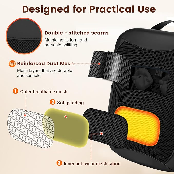 Back Massager Neck and Shoulder with Heat Up and Down Rolling Massage for Pain Relief Deep Tissue Lower Back Massage Electric Shiatsu Office Home Car Gift