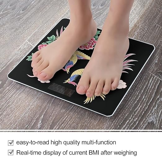 Digital Bathroom Scale for Body Weight Scale with Bright LCD Display High Accuracy Step-On Technology Auto On/Off Two Phoenixes Digital Scales 400 Lbs /180kg