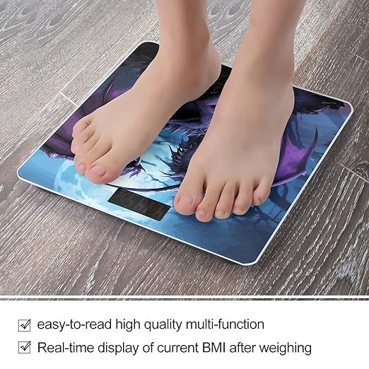 Purple Dragon Purple Moon Scale for Body Weight High Precision Digital Weight Scales with LCD Display Anti-Slip Sturdy Slim Tempered Glass Bathroom Scale for Home Use