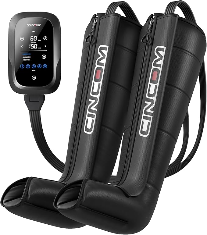 CINCOM Leg Massager Recovery System Cordless Air Compression Boots for Circulation Pro Sequential Compression Device for Athlete Fast Recovery