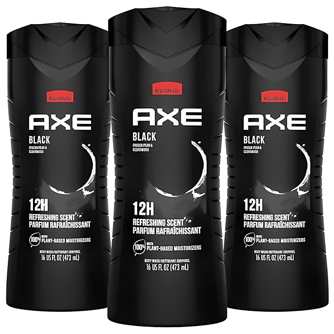 Axe Body Wash Black Frozen Pear And Cedarwood 12Hr 16 Ounce (Pack of 3)
