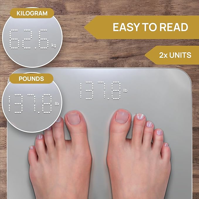 INEVIFIT Bathroom Scale &amp Digital Kitchen Scale Fitness Bundle Complete Body Composition and Nutrition Tracking Solution with Batteries Included