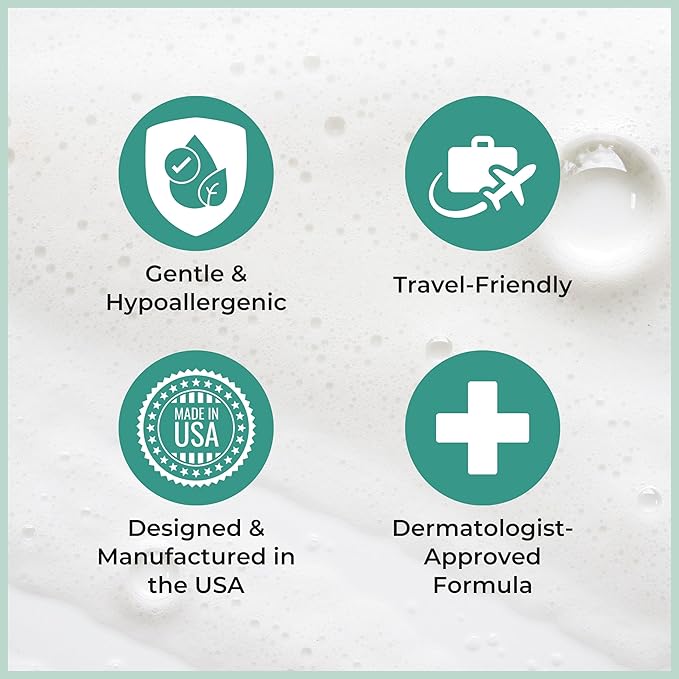 Nurture Rinse Free Body Wash &amp Shampoo w/Aloe | Hospital Grade Hair &amp Body Waterless Cleansing Foam | Women Camping Elderly &amp Hospital Patients | Shower Bath &amp Hand Soap for Sensitiv