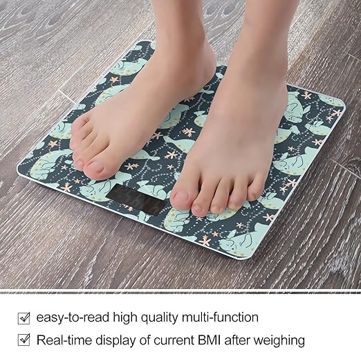 Manatee Animals Smart Square Scale with Digital Display for Bathroom Scale