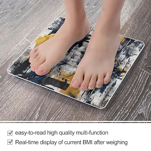 Navy Blue Color Scale for Body Weight Precision Bathroom Weighing Scales with Back Lit LCD Display Sturdy Tempered Glass Body Weight Scales Digital Bathroom Scale 400lb