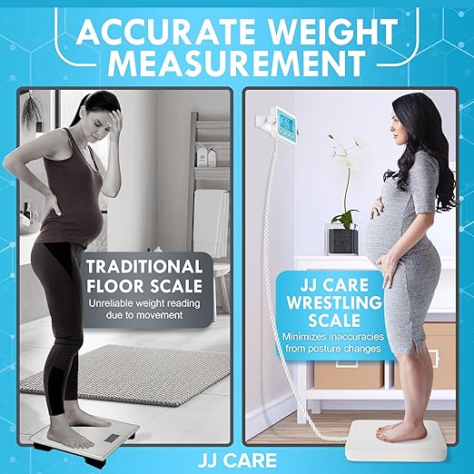 JJ CARE Medical Scale - Heavy Duty 660 lbs/299 Kgs Capacity Wrestling Scale for Gyms with Easy to Read LCD Display | Professional Medical Grade Meter for Body Weight Home Hospital &amp Physicians
