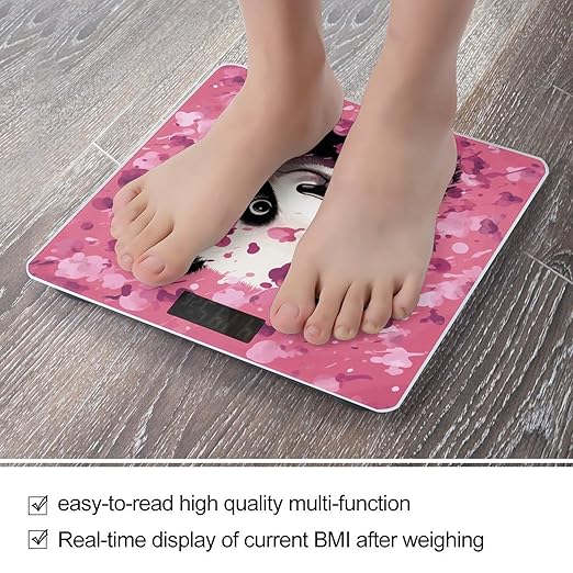 Pink Panda Cotton Bathroom Scale Ultra-Bright Liquid Crystal Screen Weight Scale Accurate Bathroom Body Scales for Body Weight Bathroom Pet Home Bedroom Gift-Giving