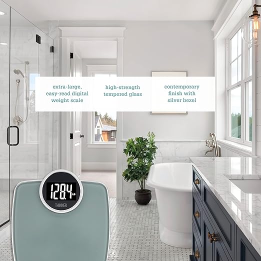 Thinner by Conair Scale for Body Weight Digital Bathroom Scale in Silver