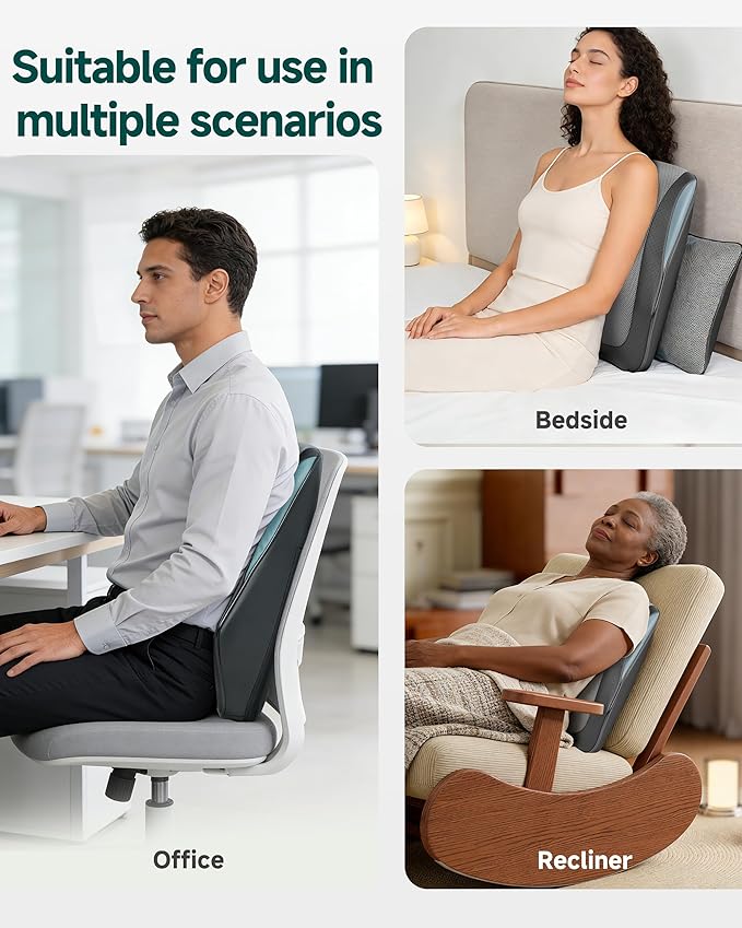 Snailax Back Massager for Back Pain Deep Tissue Shiatsu Neck Back Massager with Heat 3D Kneading Chair Massage Pillow Neck Shoulder Massage Gifts for Mom Dad Women