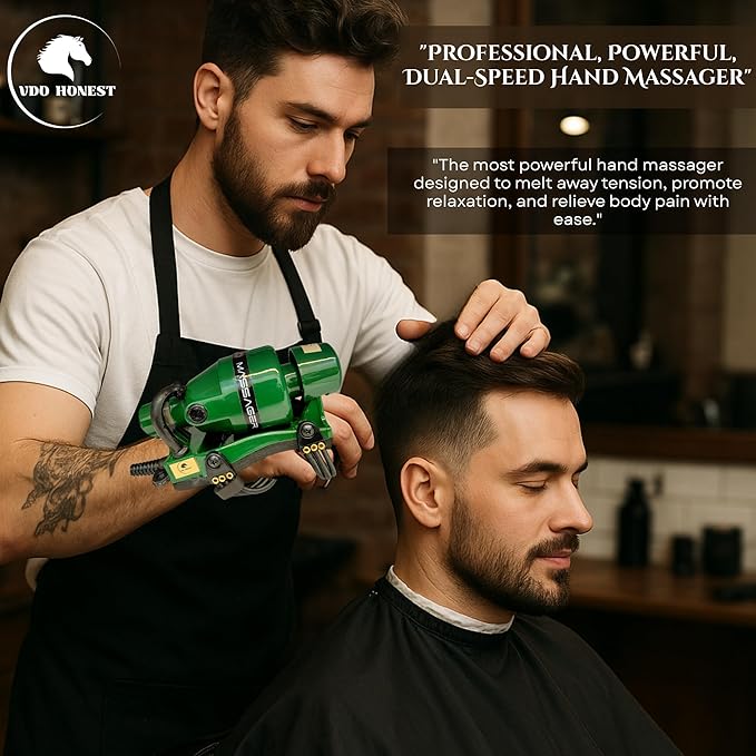 Powerful Double Speed Floating Action for Full Body Massager Corded Electric Powered Barber Massager Green