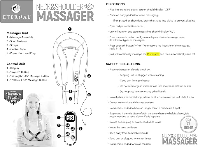 Neck Back and Cervical Massager | Percussive Massager with Soft and Deep Kneading Massage Ideal for Neck Back Shoulder Feet