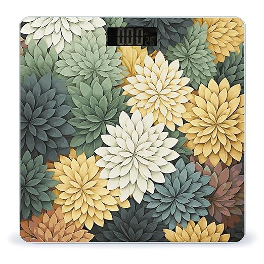 Petals Garden Leaves Scale for Body Weight Anti-Slip Digital Bathroom Scale Sturdy Toughened Glass Weighing Scales High Precision Safe Rounded Corners Smart Scales