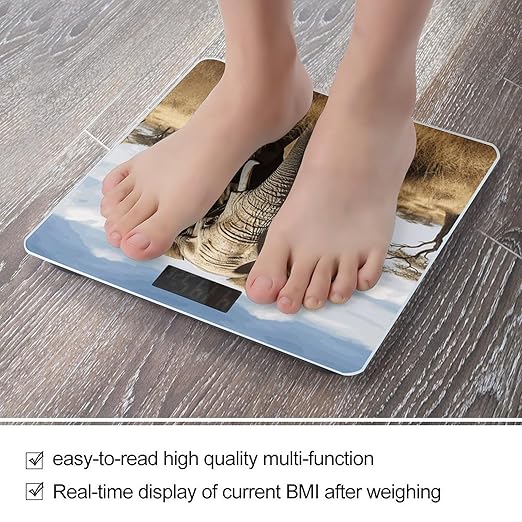 Elephant Bathroom Scale Ultra-Bright Liquid Crystal Screen Weight Scale Accurate Bathroom Body Scales for Body Weight Bathroom Pet Home Bedroom Gift-Giving