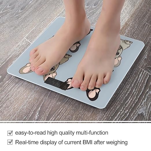 French Bulldog Scale for Body Weight Smart Scales Digital Bathroom Scale High Precision Weighing Scales with Large Display Weighing Machine for People