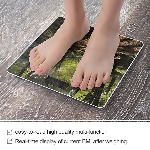 Sunshine in The Woods Scale for Body Weight Accurate Digital Bathroom Scale Toughened Glass High Precision Scales Smart Weight Scales with Large LCD Backlight Display Weighing Machine