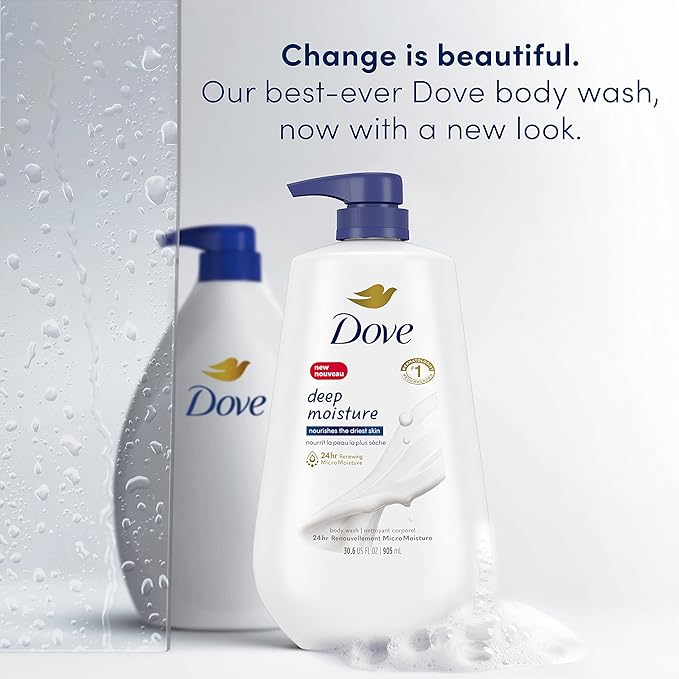 Dove Body Wash with Pump Sensitive Skin Hypoallergenic Paraben-Free &amp Body Wash with Pump Deep Moisture For Dry Skin Moisturizing Skin Cleanser