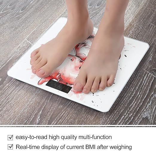 Digital Bathroom Scale for Body Weight Scale with Bright LCD Display High Accuracy Step-On Technology Auto On/Off Ink Style Dragon Digital Scales 400 Lbs /180kg