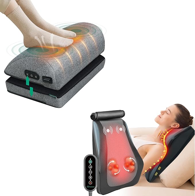 Snailax Back Massager for Back Pain Deep Tissue &amp Foot Rest Under Desk at Work