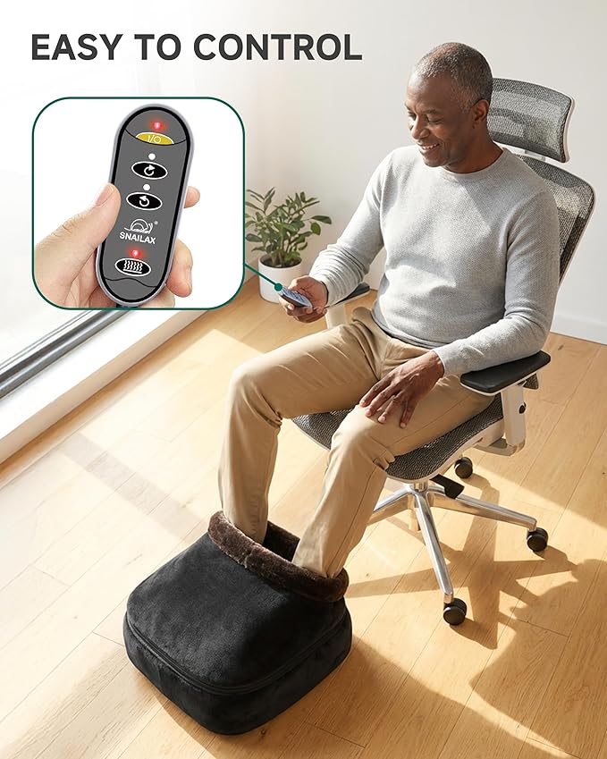 Snailax 2-in-1 Shiatsu Foot and Back Massager with Heat - Kneading Foot Warmer Electric Feet Massage Massagers for BackLegGifts for WomenMen