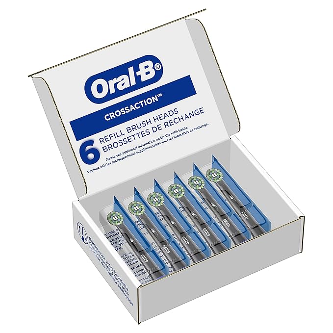 Oral-B Cross Action Replacement Brush Heads for an Oral-B Electric Toothbrush Pack of 6 Black