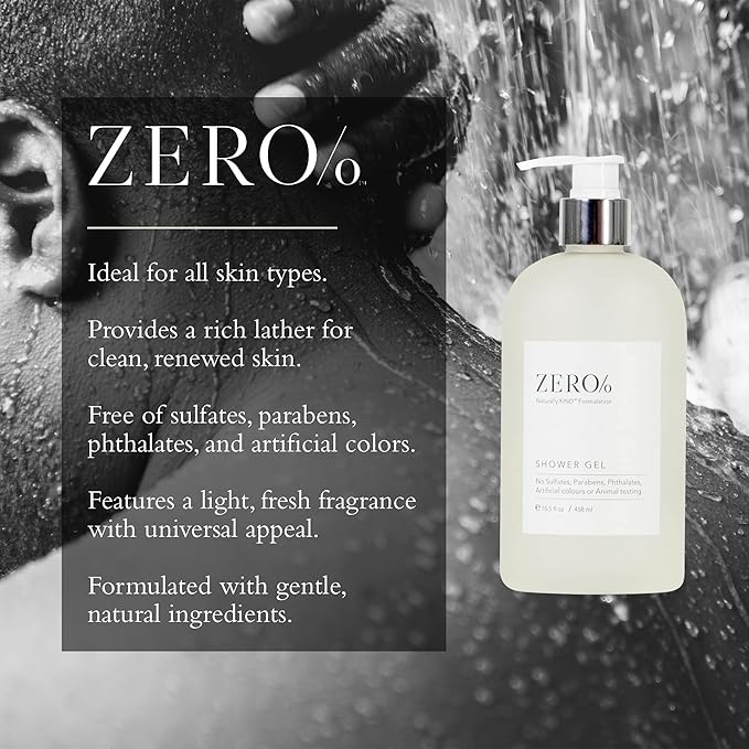 Gilchrist &amp Soames Zero% Shower Gel – Naturally Kind Sulfate Paraben &amp Cruelty-Free Liquid Body Wash for Men &amp Women Fresh Botanical Scent Infused with Glycerin &amp Aloe for Hydrated S