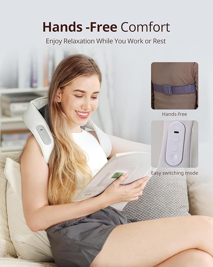 Shiatsu Neck and Back Massagers with Heat 150 Mins Uses 4 Modes &amp Adjustable Massage Head Electric 3D Deep Tissue Kneading for Shoulder Leg Muscle Soreness Pain Relief Relaxation for Women