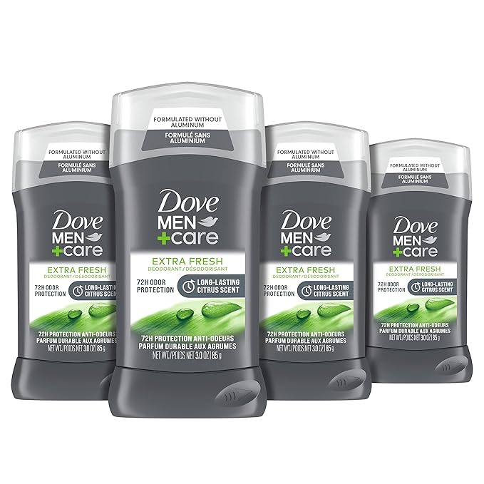 Dove Men + Care Extra Fresh Deodorant 4 Count and Body Wash 13.5 oz Bundle