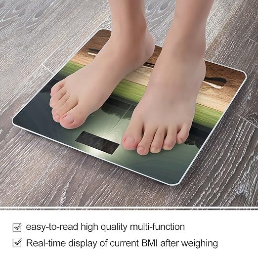 Digital Bathroom Scale for Body Weight Scale with Bright LCD Display High Accuracy Step-On Technology Auto On/Off Baseball Sports Field Digital Scales 400 Lbs /180kg