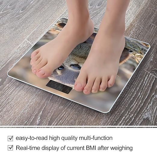 Cute Otter Bathroom Scale for Body Weight Bathroom Weighing Scales with Back Lit LED Display Sturdy Tempered Glass Body Weight Bathroom Scale 400lb Weighing
