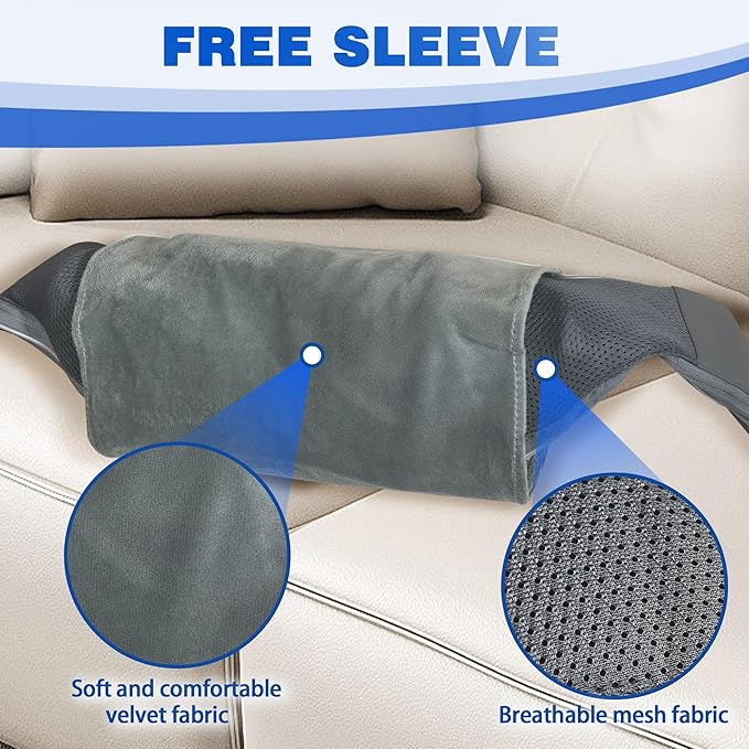 Joyset Shiatsu Neck and Back Massager with HeatElectric Shoulder Massager for Pain Relief Deep Tissue3D Kneading Massage with Cloth Cover Easy to Clean Best Gift for Men Women Parents (Gray)