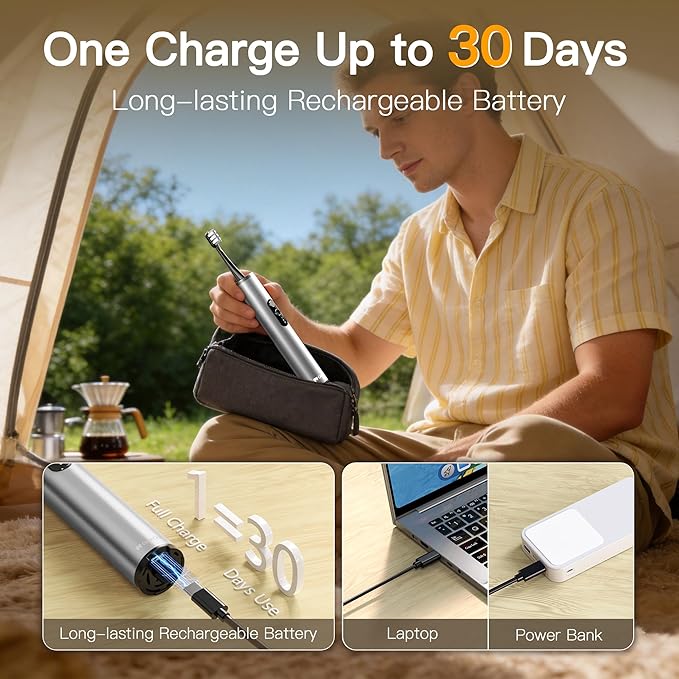 M23 Retractable Travel Sonic Electric Toothbrush for Adults Aluminum Body Ultra-Light 4.6 oz Portable &amp Rechargeable 30-Day Battery Life IPX7 Waterproof 2-Min Timer Silver