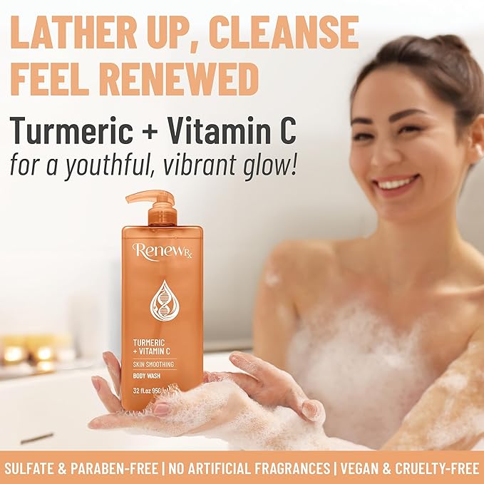 Turmeric + Vitamin C Radiating Body Wash – Hydrating Radiance-Boosting Skin Care Vegan Skin Care 32 fl oz
