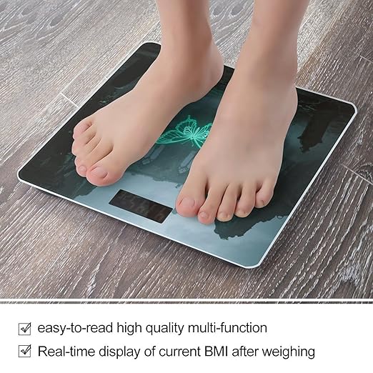 Skeleton Butterfly Weight Scale Large Digital Bathroom Scales with Bright LED Display Non Slip Digital Scale and Step On Fashion Weighing Machine for Body