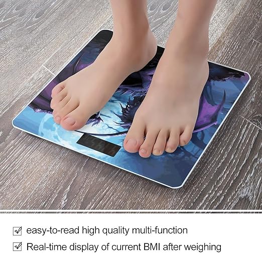 Purple Dragon Purple Moon Scale for Body Weight Highly Accurate Digital Bathroom Electronic Weighing Machine for People LCD Display Large Size Tempered Glass for Safe Home Use