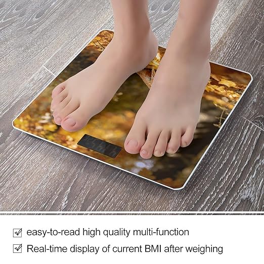Faisan D'automne Smart Scale for Body Weight Digital Bathroom Scale Toughened Glass Weight Scale with Large LCD Backlight Display High Precision Scales Weighing Machine