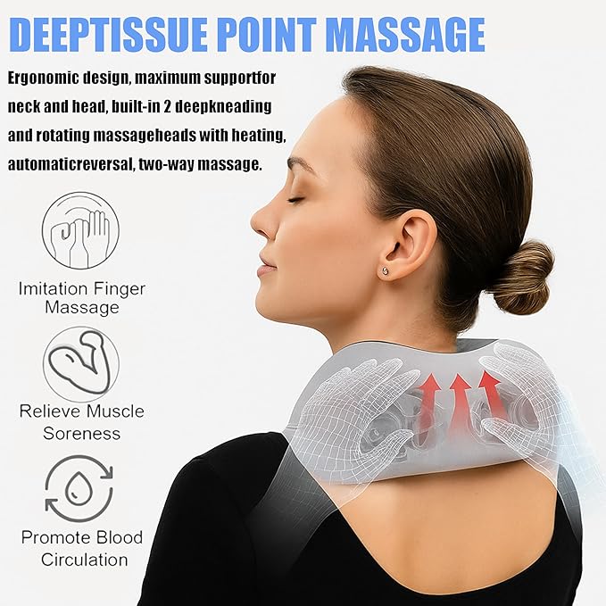 Portable Heated Neck Pillow Massager Rechargeable Electric Cushion with Vibration &amp Warm Compress for Pain Relief Comfort &amp Relaxation – Ideal Gift for Loved Ones (Brown)
