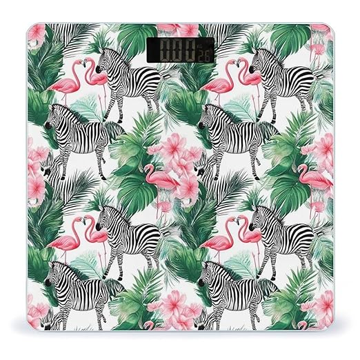 Women's Digital Bathroom Weighing Scale Automatic Switch Energy Saving Scale Smart Scale for Body Weight Green Palm Leaf Zebra Pink Flamingo Floral