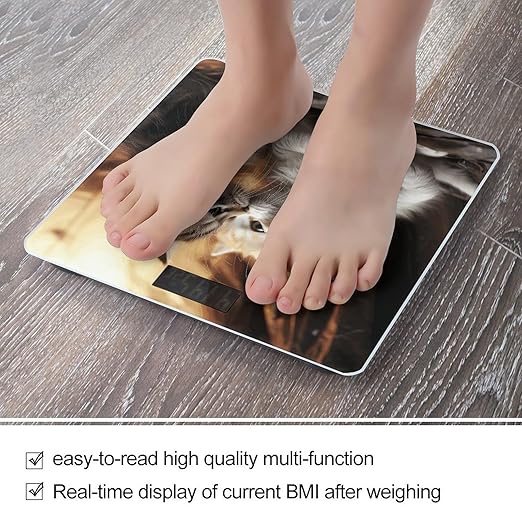 Cat Kiss Digital Bathroom Scale for Body Weight Weighing Scale with Backlit LCD Display High Precision Measurements &amp Measures Weight Up to 180kg