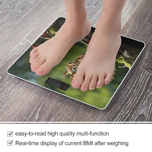 Red Squirrel on Small Green Hill Bathroom Scale Ultra-Bright Liquid Crystal Screen Weight Scale Accurate Bathroom Body Scales for Body Weight Bathroom Pet Home Bedroom Gift-Giving