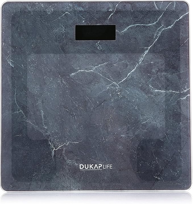 DUKAP Life Digital Bathroom Body Weight Scale with LCD Display Backlight Highly Accurate Weight Scale for Family Use and Weight up to 400 lbs (Grey Quartz)